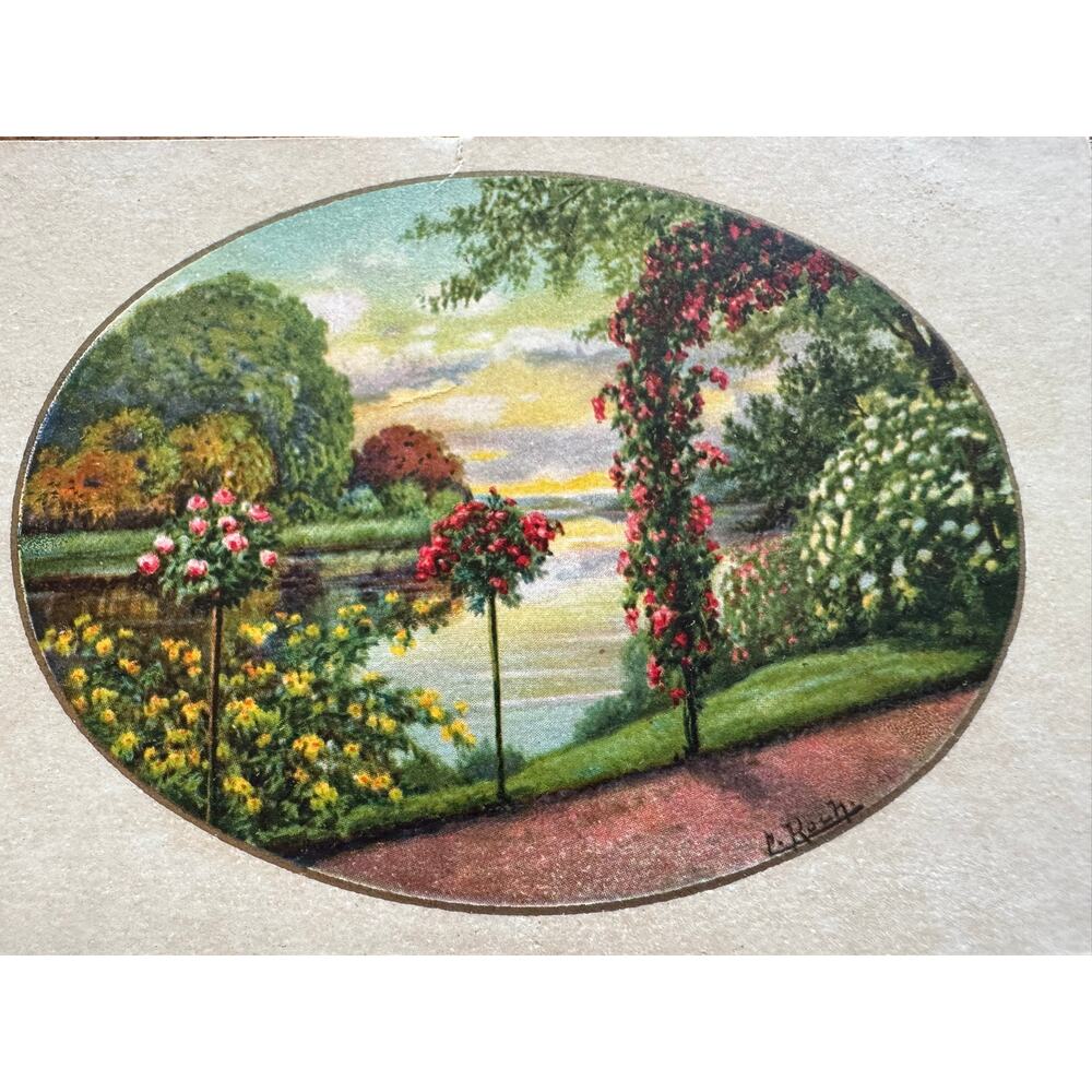 Vintage L Roch German Künstlerkarte Garden Landscape W&N No 1526 Postcard - Picture 2 of 7